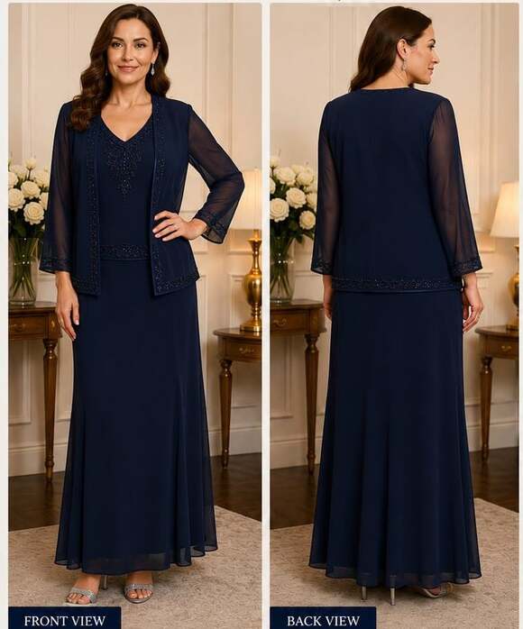 Patra Dresses & Skirts - Women's R&M Richards Beaded Godet Jacket & Dress Set,